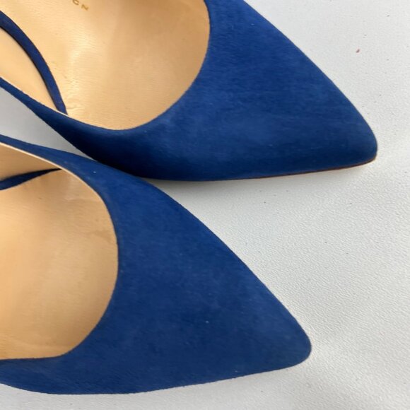 Giuseppe Zanotti Womens Blue Suede Pointed Toe Pumps Stiletto Heel size 38 US 8 - Picture 8 of 14